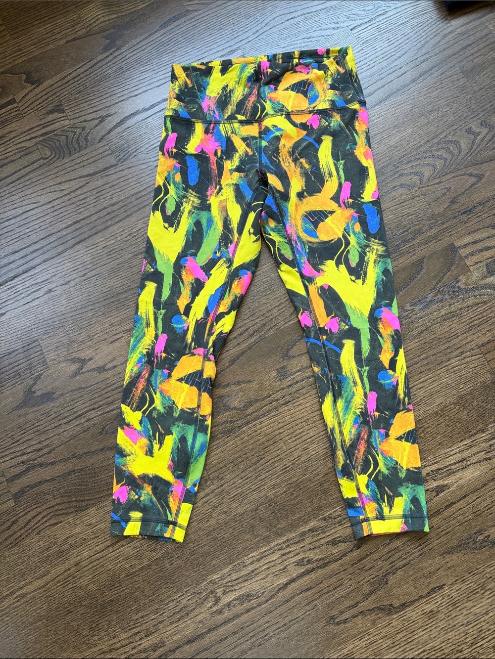 Lululemon Neon Paint-Print Active Leggings